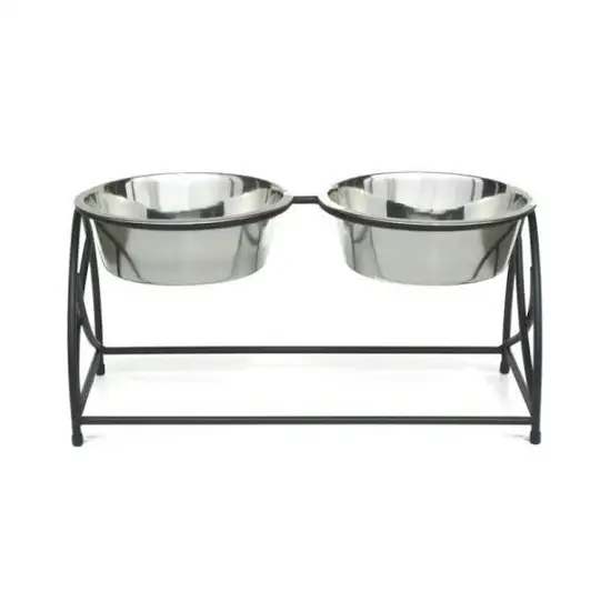 Butterfly Double Elevated Dog Feeder - Small Photo 1